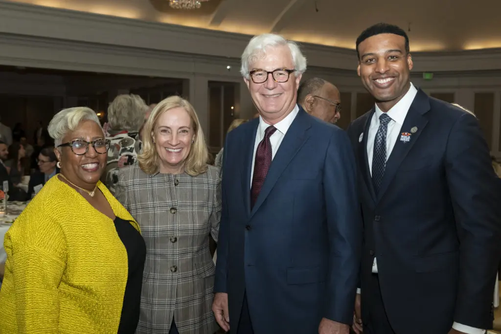 Sonny Jiles, Diana & Russel Hawkins, City Council member Edward Pollard at the Scenic Houston annual dinner.