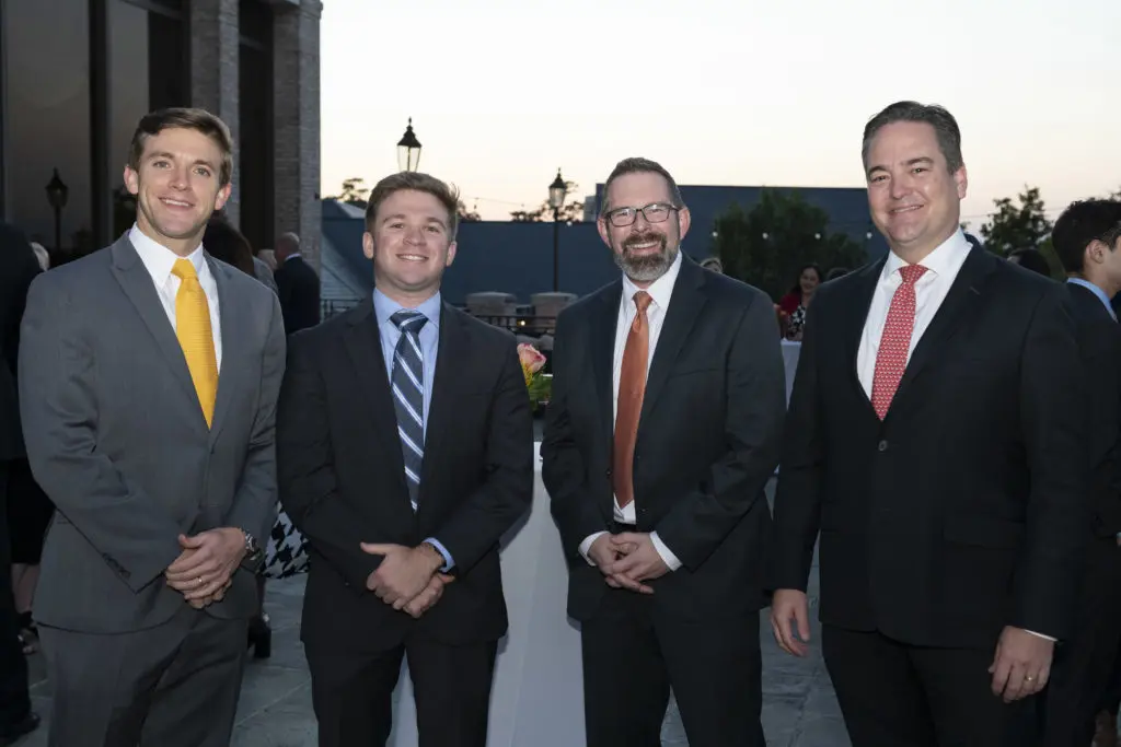 Stephen Johnson, Hayden Dominique, Robert Moore, Harrison Bibb at the Scenic Houston annual dinner.