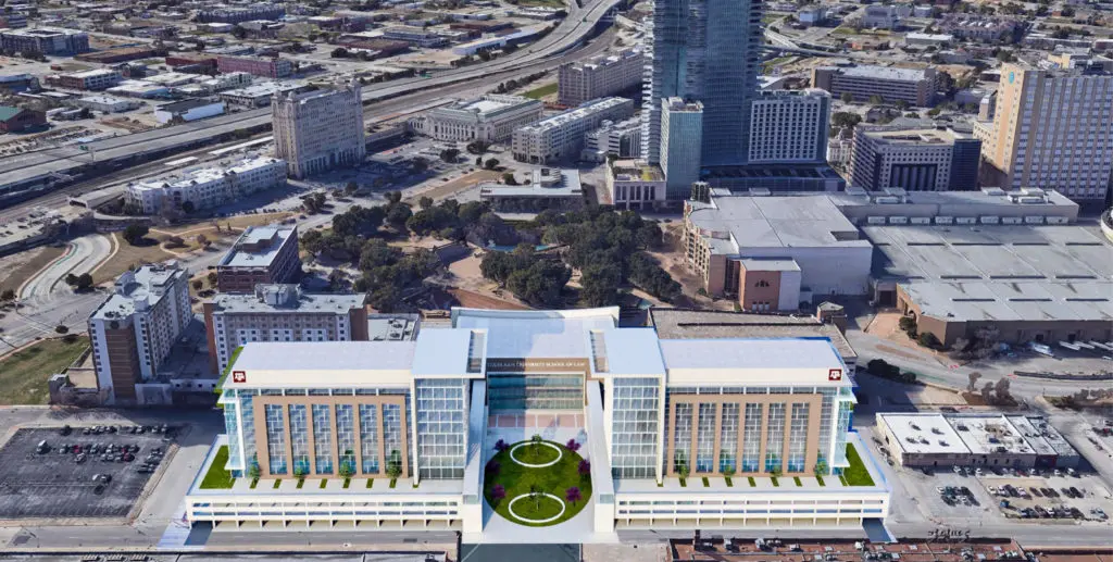 The vision of the new campus located with easy access to rail and highway system.