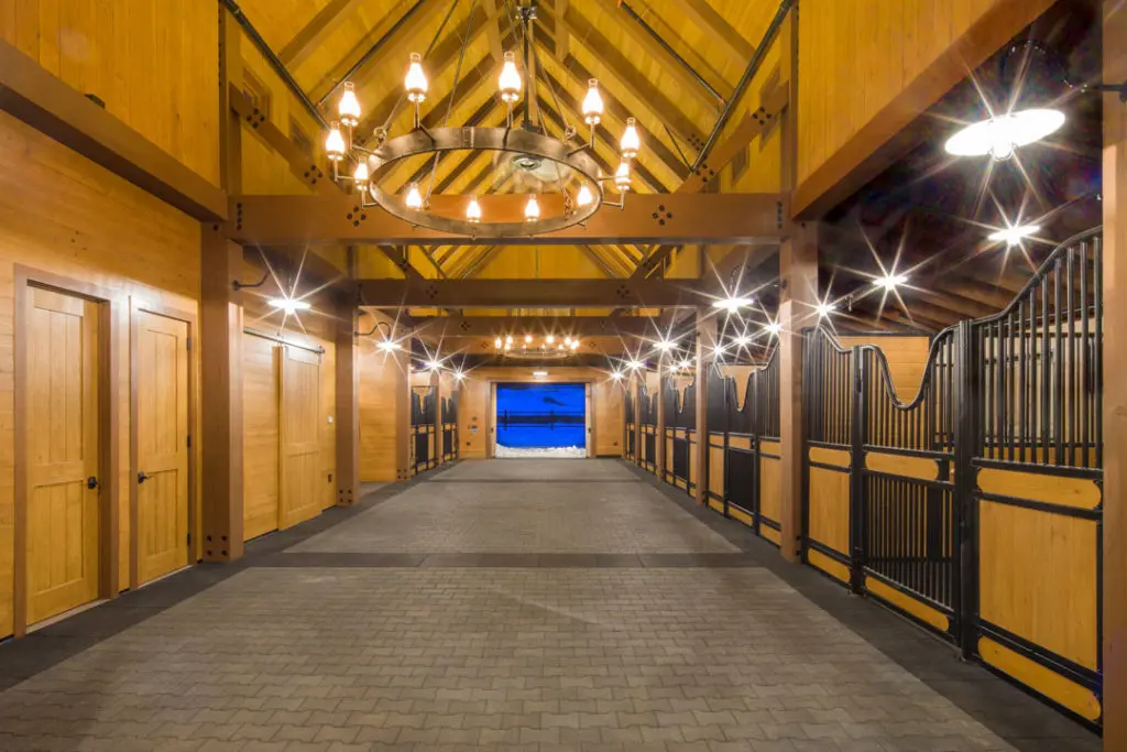 Horse barn for sleigh rides in Aspen, Colorado (courtesy of The Residences at Aspen Valley Ranch).