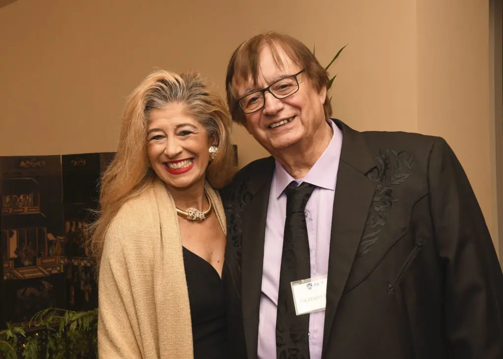 Sofia Adrogué, Richard Tapia at the Mayor's Hispanic Advisory Board annual holiday reception. (Photo by Vicky Pink)