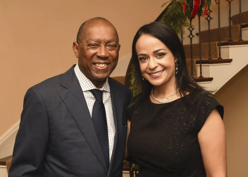 Mayor Sylvester Turner, Cecilia Balli at the Mayor's Hispanic Advisory Board annual holiday reception. (Photo by Vicky Pink)
