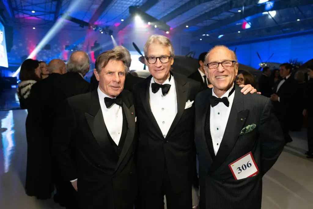 Mack Fowler, Sanford Criner, Robert Sakowitz at the Lone Star Flight Museum Gala honoring Oscar Wyatt. (Photo by Daniel Ortiz)