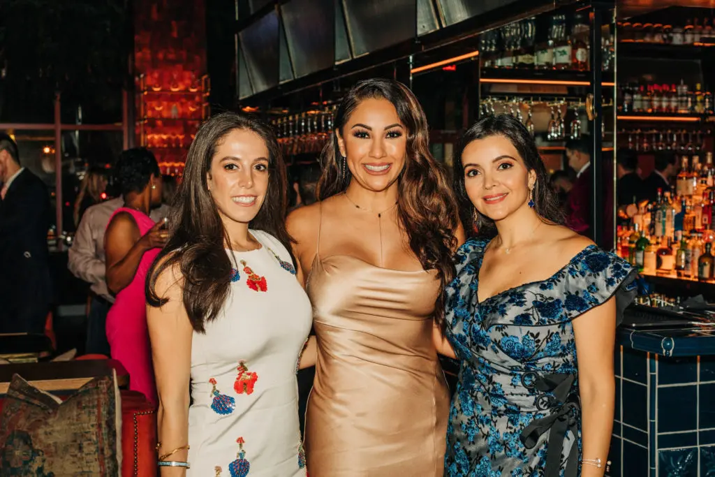 Maha Almohamad, Nancy Almodovar, Layla Asgari at the Nan and Company Properties holiday party at MAD (Photo by Bonner Roden)