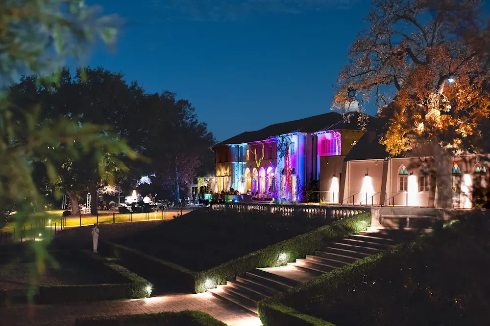 The Mansion Lighting Festival at Commodore Perry Estate. (Photo by Auberge Resorts Collection)