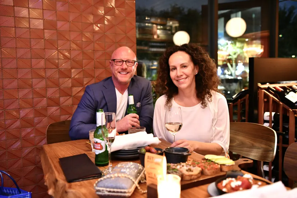 Clint McDaniel, Ana Beavem at the opening of Postino in Uptown Park (Photo by Alex Montoya)