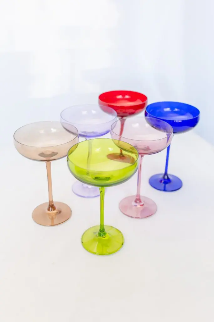Madison Estelle champagne glasses will brighten any cocktail experience.