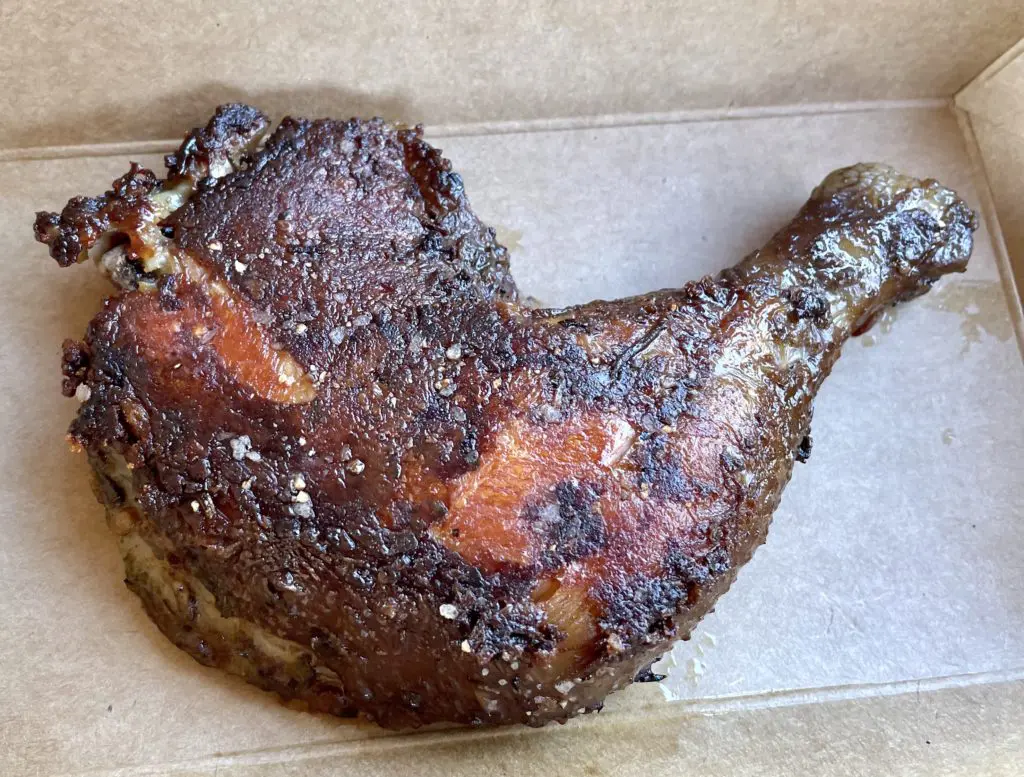 Don't overlook the dark meat chicken with its velvety texture. Photo by Courtney Dabney.