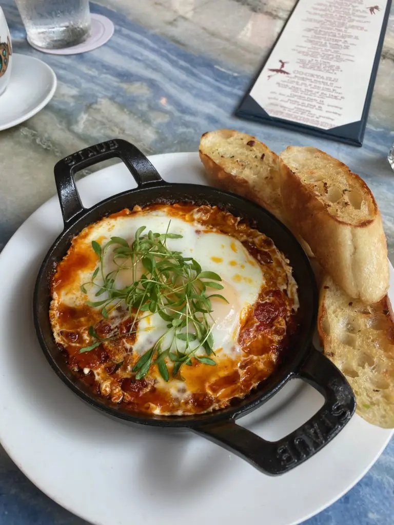 Tunisian Eggs on the brunch menu at Gratify (Photo by Shelby Hodge)