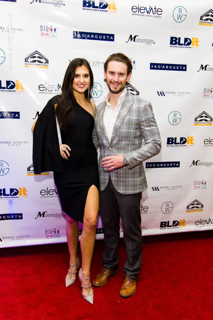 Jacqueline Davis, Hunter Shelton at Construction Concepts' holiday party for a cause (Photo by Hung L. Truong Photography)