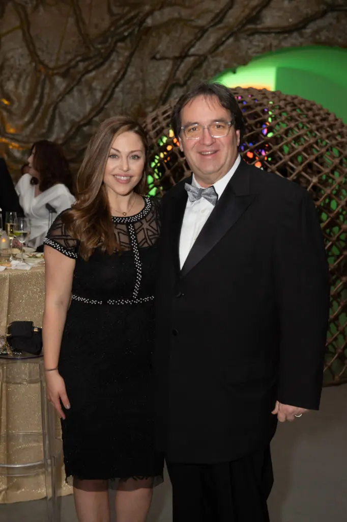 Cousins Lexi Sakowitz Marek, Trey Wyatt at the opening of the Lynn Wyatt Theater at the Museum of Fine Arts, Houston Nancy and Rich Kinder Building. (Photo by Wilson Parish)