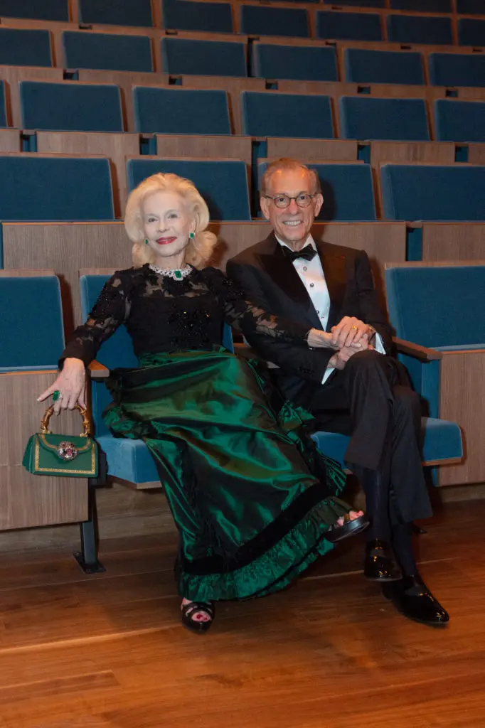 Lynn Wyatt, MFAH director Gary Tinterow at the opening of the Lynn Wyatt Theater at the Museum of Fine Arts, Houston Nancy and Rich Kinder Building. (Photo by Wilson Parish)
