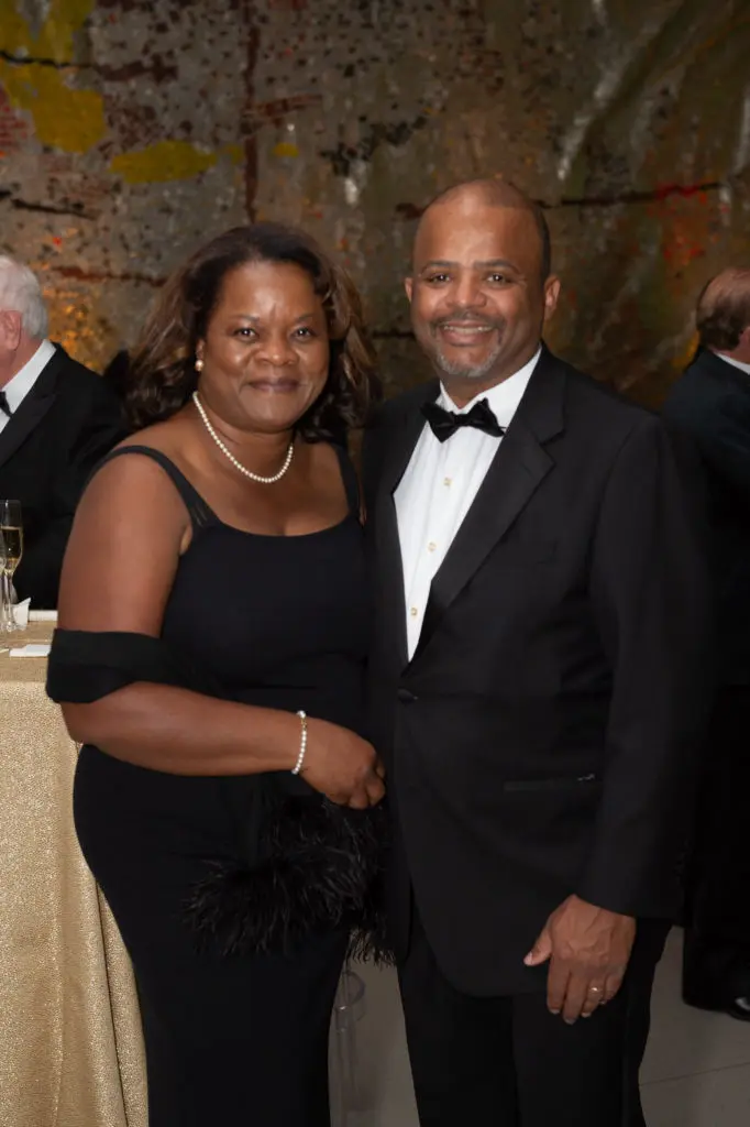 Merinda Watkins-Martin & Reggie Martin at the opening of the Lynn Wyatt Theater at the Museum of Fine Arts, Houston Nancy and Rich Kinder Building. (Photo by Wilson Parish)