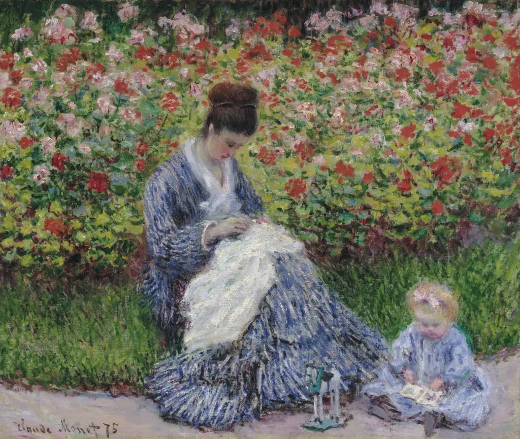 Claude Monet, Camille Monet and a Child in the Artist’s Garden in Argenteuil (1875), oil on canvas, Museum of Fine Arts, Boston, anonymous gift in memory of Mr. and Mrs. Edwin S. Webster. © Museum of Fine Arts, Boston/All Rights Reserved.
