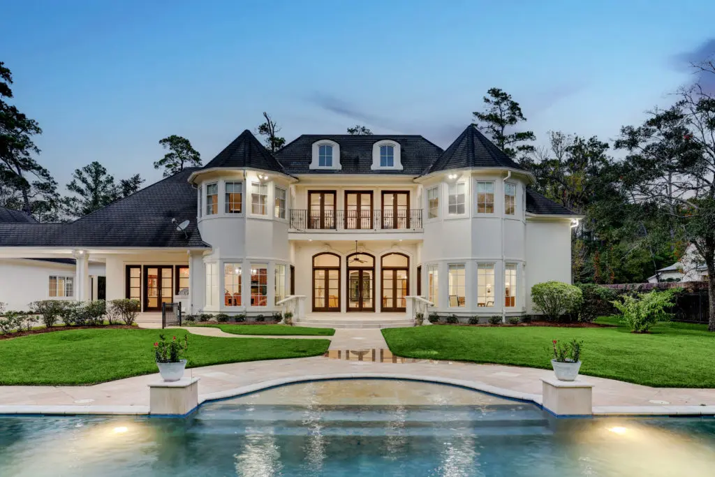 The view to the back of 6 Pine Tree Lane is as impressive as the front view from the driveway. (Photo by TK Images)