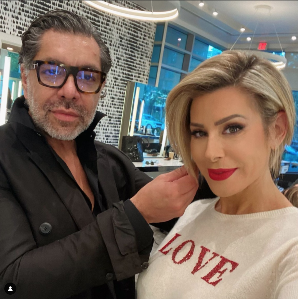 Dominique Sachse's latest Instagram Post with hair stylist to the stars Ceron at his namesake salon in Houston. (Instagram photo) (Photo by TK Images)