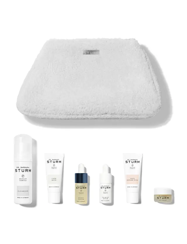 Dr. Barbara Sturm's 6 step kit calms and nourishes the skin this holiday season.