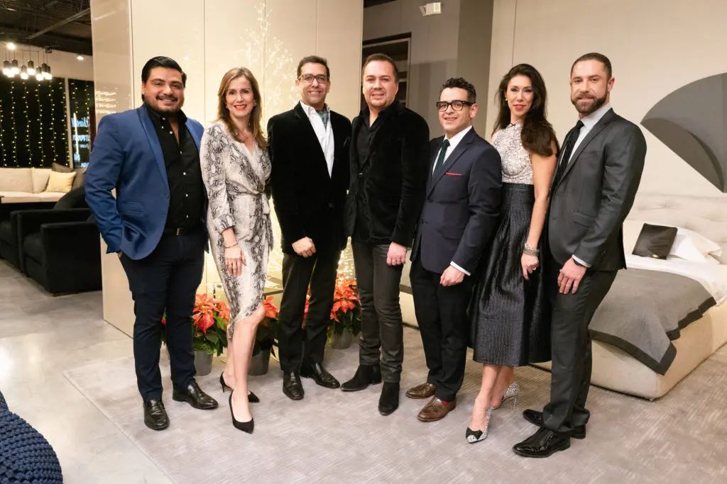 The BeDESIGN team at the Houston Symphony Young Associates Council holiday party at BeDESIGN.  (Photo by Daniel Ortiz)