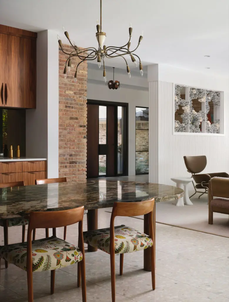 There's a definite mid-century modern vibe to the home, designed with entertaining in mind. (Photo by Lisa Petrole)