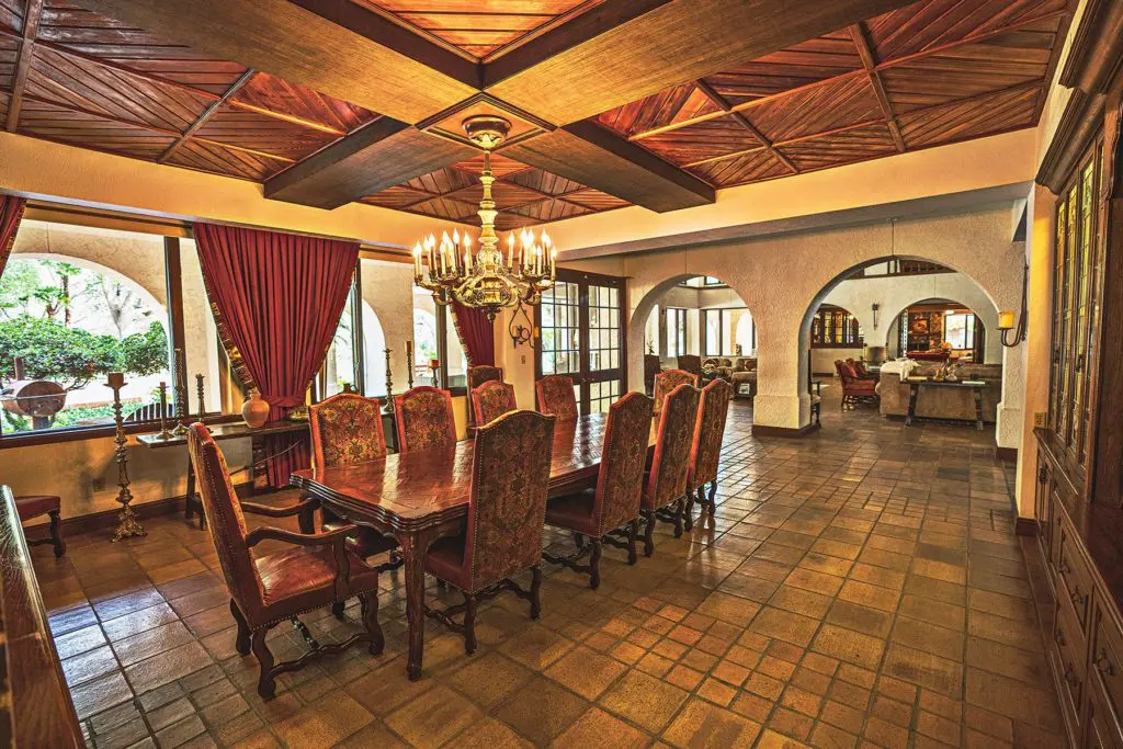 The formal dining room at Crawford Ranch in South Texas.