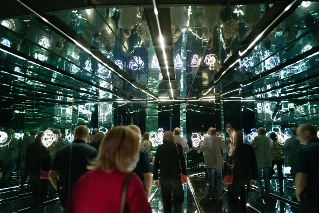 VIPs enter the world of outer space via 'The Infinite' now playing at Sawyer Yards.