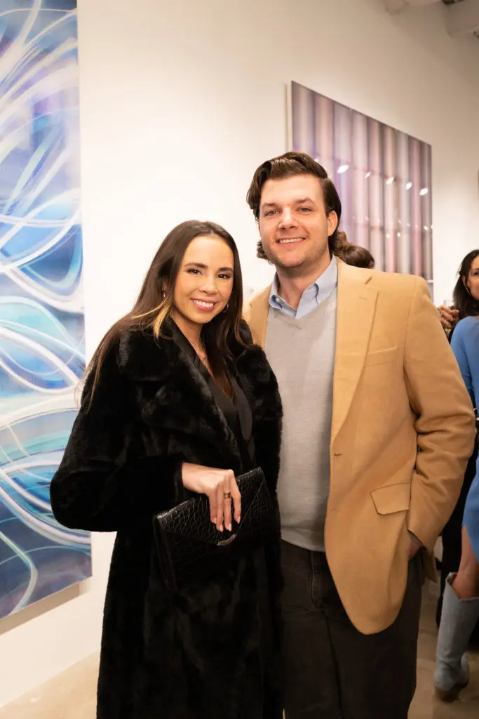 Bailey Blocker, Jack Pellegrin at the opening of artist Christopher Martin's gallery in the Upper Kirby District's Gallery Row in Houston. (Photo by Daniel Ortiz)