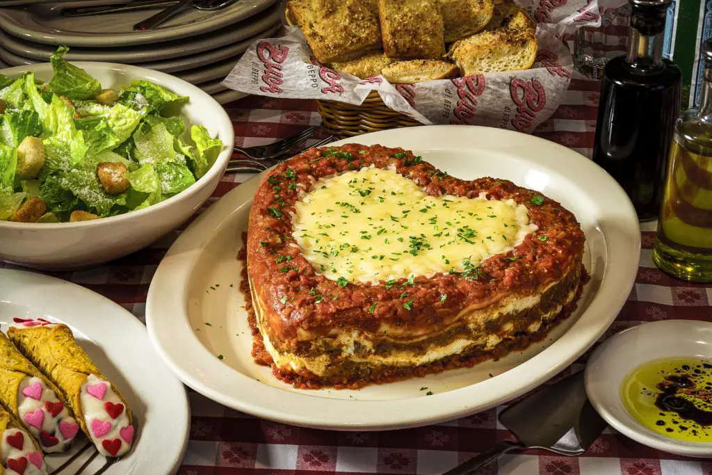 Buca di Beppo wins the prize for Valentine’s Day culinary creativity with its heart-shaped lasagna.  (Courtesy photo)
