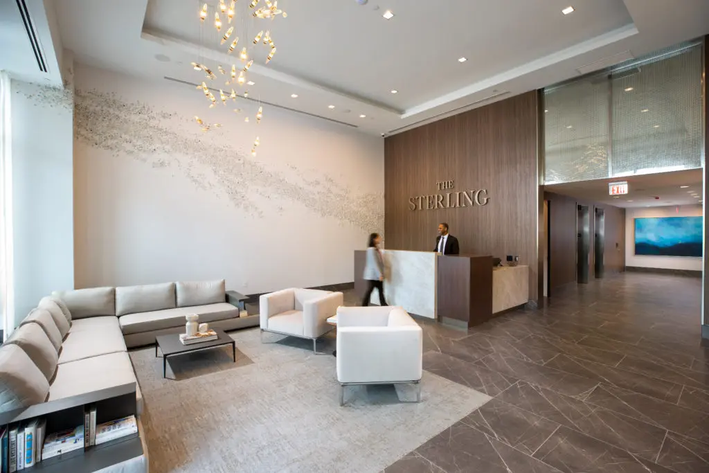 The concierge reception area in The Sterling, the latest addition to GID Development Group's Regent Square in Houston's Montrose.