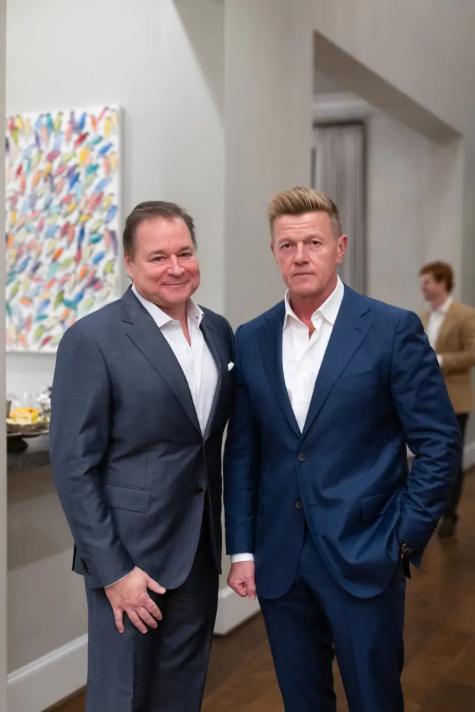 Edward Ondarza, Sergei Levtsuk at a private collector's party celebrating the opening of artist Christopher Martin's gallery in the Upper Kirby District's Gallery Row in Houston. (Photo by Daniel Ortiz)