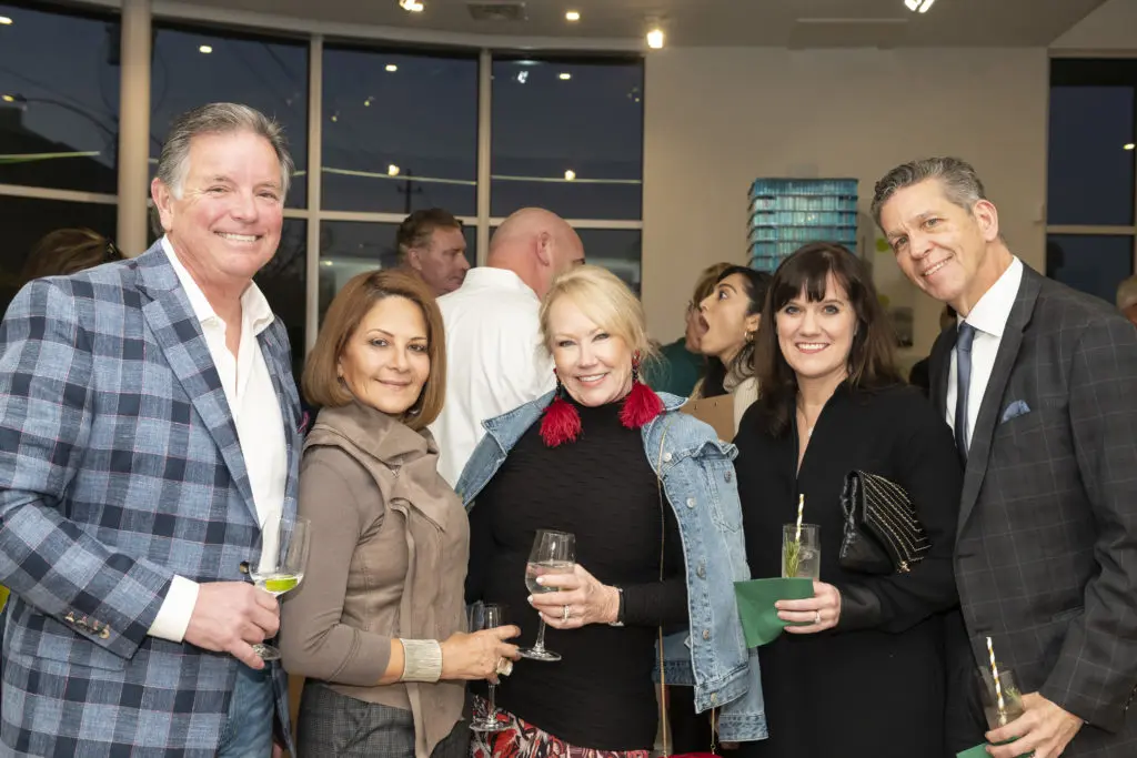 Gordon Yeats, Magdalena Millis, Carol Smith Abigale Claude, Joe Thomas  attend the Residences at The Allen and Thompson Hotel beam signing and celebration. (Photo by Anthony Rathbun)