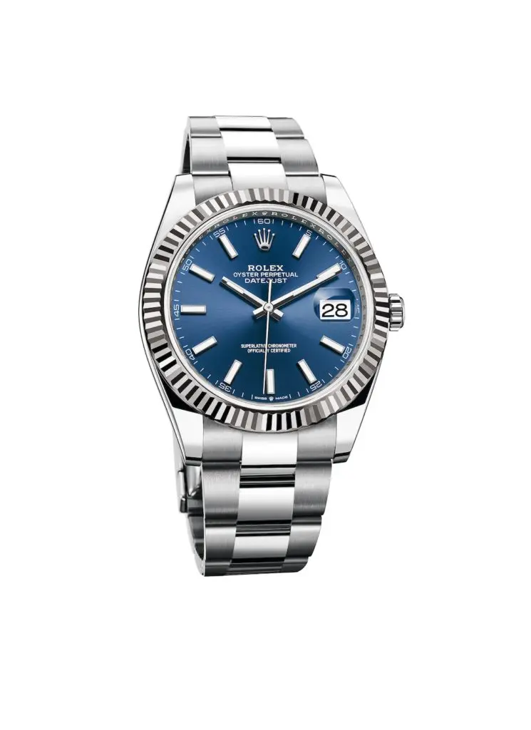 Rolex Men’s – Datejust 41 Oyster, 41mm, Oystersteel and white gold, $10,000