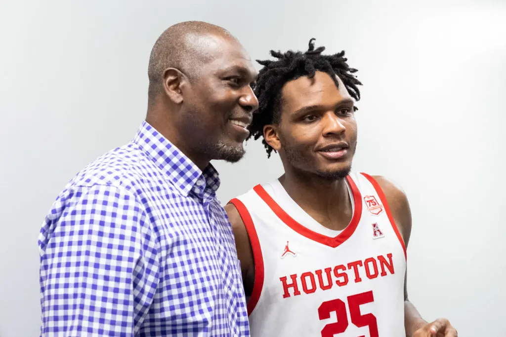 Hakeem Olajuwon almost seemed most impressed with Josh Carlton's blocked shots. (Photo by F. Carter Smith)