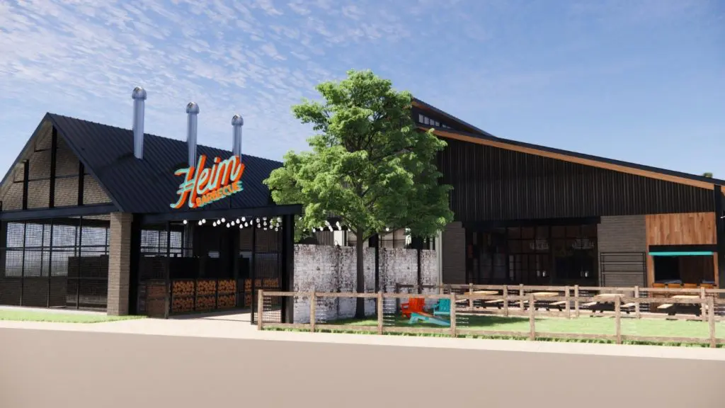 The exterior design of the next Heim Barbecue set for Hudson Oaks, near Weatherford.