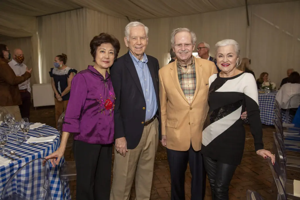 Lily & Charles Foster, Jim & Jo Furr at the Houston Heritage Society event in Sam Houston Park (Photo by Jenny Antill Clifton)