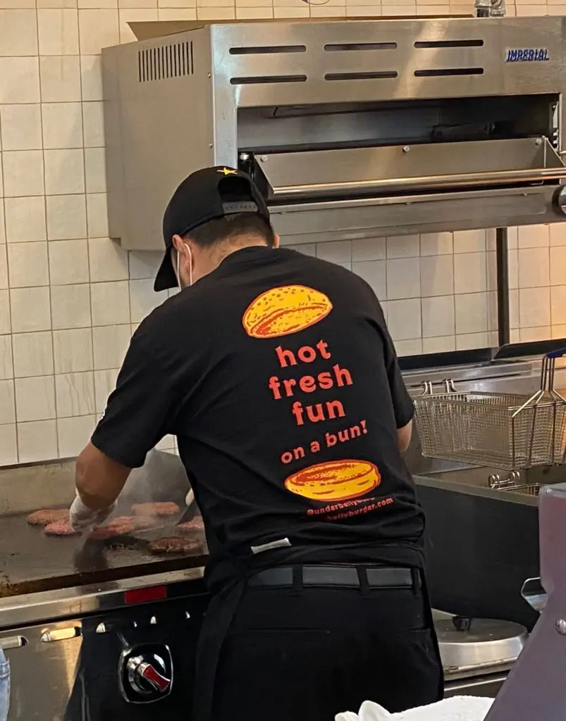 T-shirts and memorabilia at Underbelly Burger are sure to be big sellers. (Photo by Shelby Hodge)