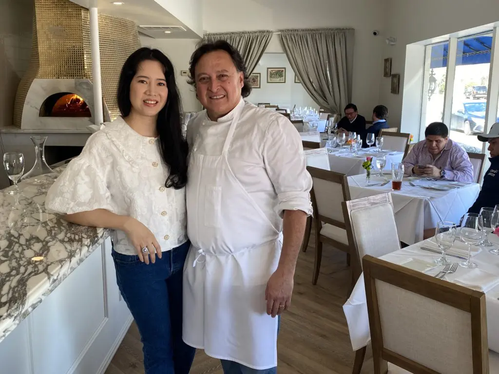 Christina & Chef Alfredo Mojica in their new Amore Italian Restaurant, which recently opened on S. Shepherd Drive between Alabama and Richmond. (Photo by Shelby Hodge)