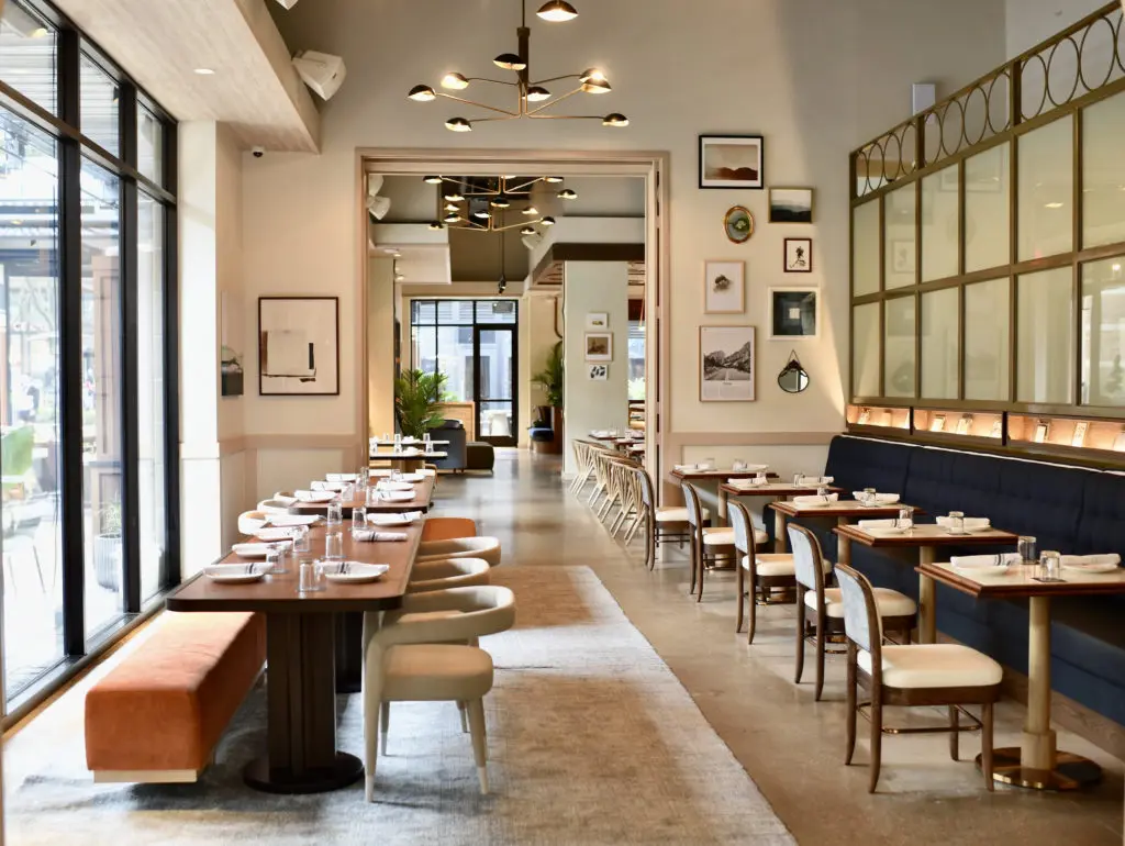 The location of the former Strait Restaurant in CityCentre was transformed into a light and airy space by Gin Design Group. (Photo by Kimberly Park)