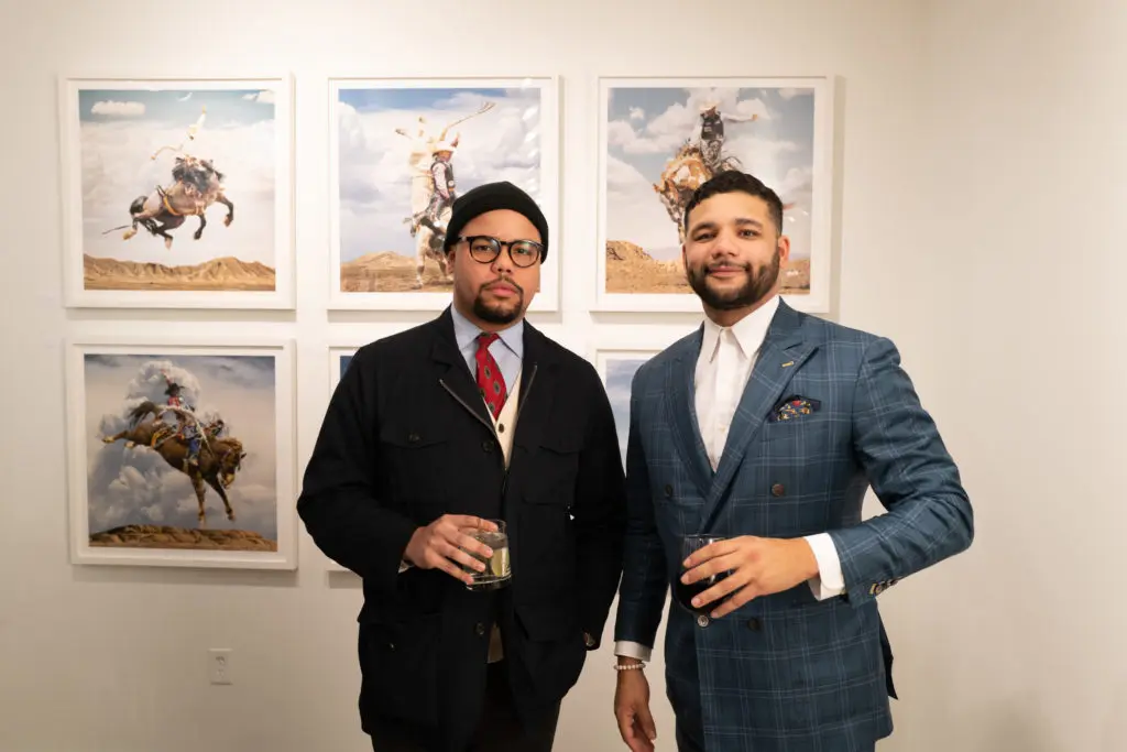 Jeremy Winston, Mickey Winston at the opening of artist Christopher Martin's gallery in the Upper Kirby District's Gallery Row in Houston. (Photo by Daniel Ortiz)