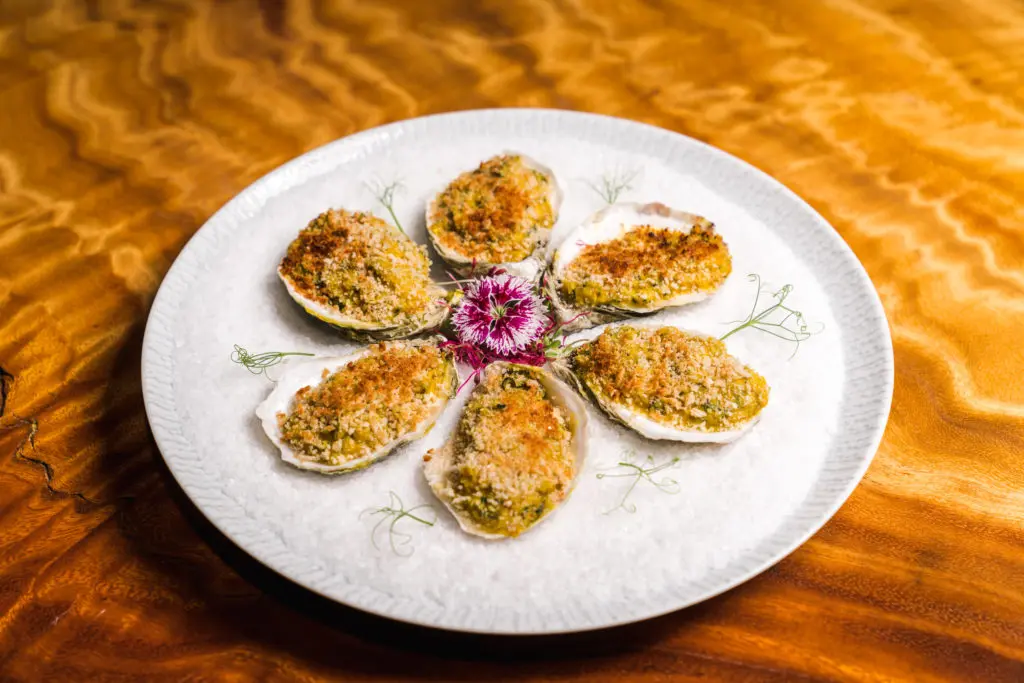 One of the seven courses on Musaafer's special Valentine's Day menu with seatings at 6 and 9 pm. (Photo by Raydon Creative)