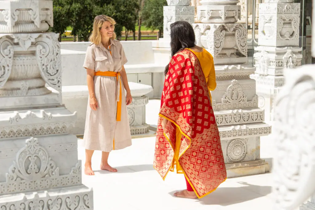 Samantha Brown tours a traditional Mandir in Houston, on this season's Places To Love series. 