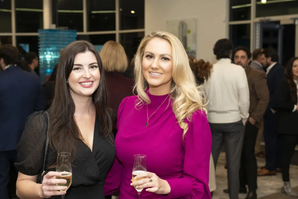 Sarah Perry, Brittany White attend the Residences at The Allen and Thompson Hotel beam signing and celebration. (Photo by Anthony Rathbun)