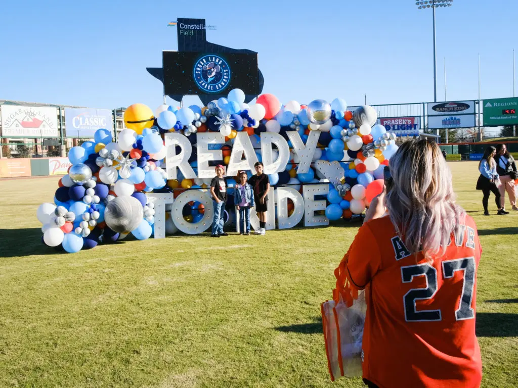 More than 5,000 fans came out to the Space Cowboys' unveiling for lawn games, bouncy houses and plenty of picture fun. (Photo by F. Carter Smith)