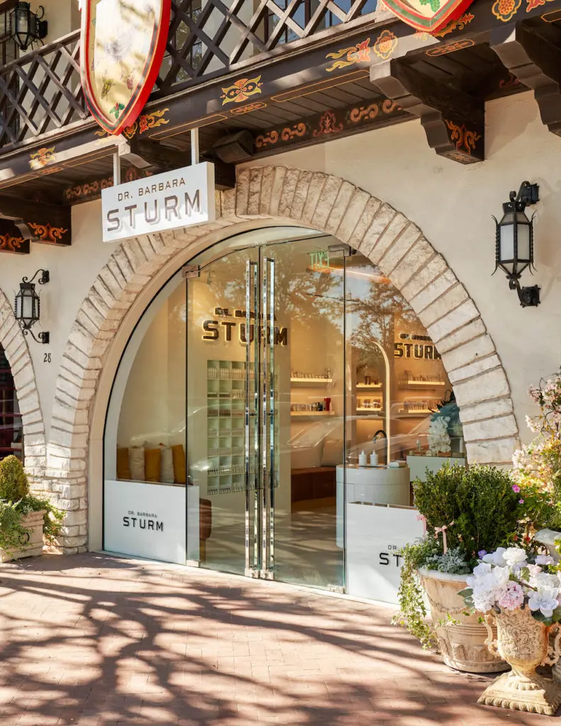 The Highland Park Village entrance to Sturm's first Texas spa.  (Photo by Nathan Schroder)
