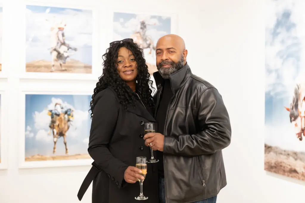 Tanya & Phil Muldrow at the opening of artist Christopher Martin's gallery in the Upper Kirby District's Gallery Row in Houston. (Photo by Daniel Ortiz)