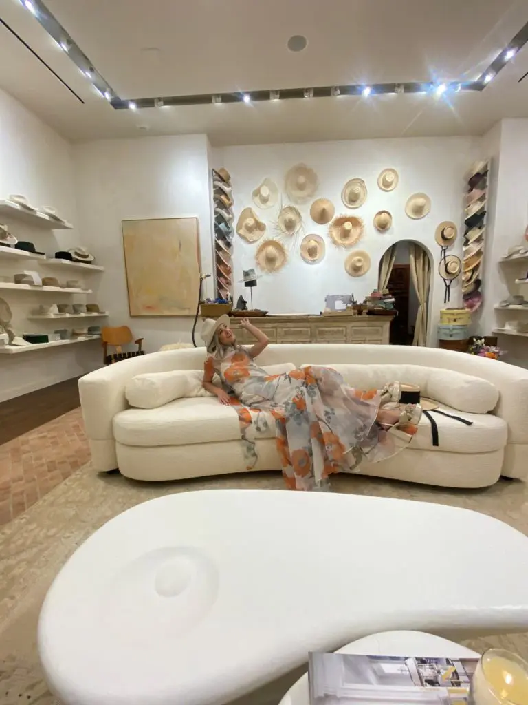 Hat designer Teressa Foglia in her first Texas outpost in Houston's River Oaks District. (Photo courtesy of Teressa Foglia)