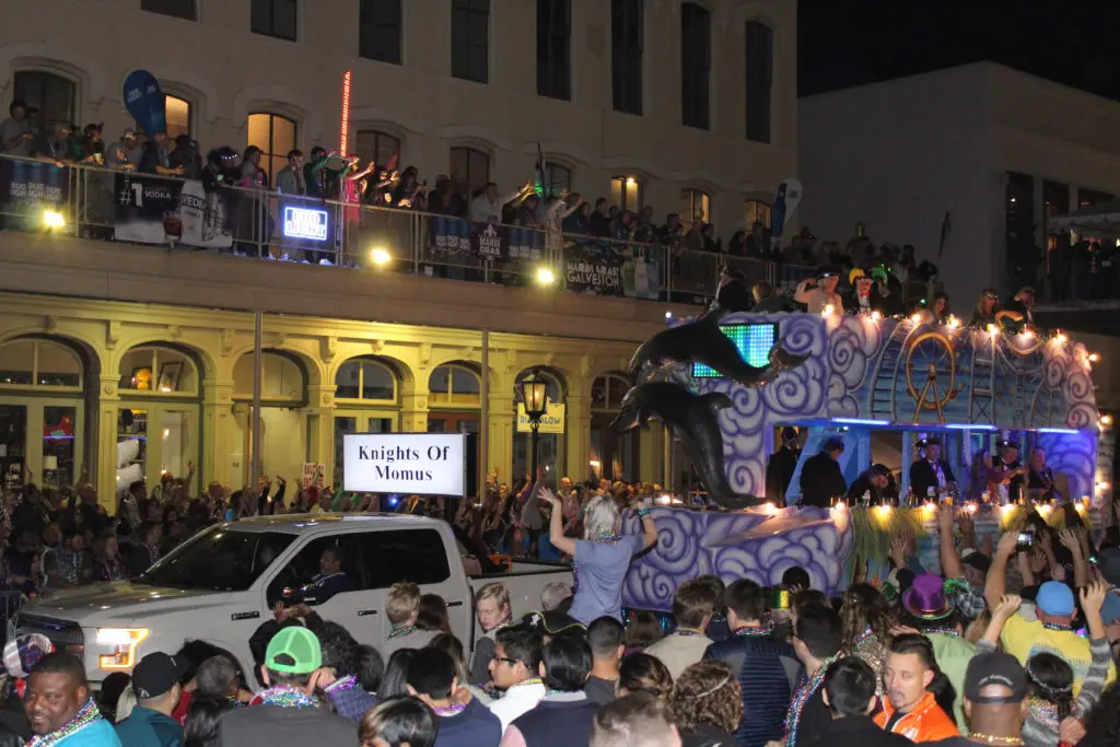 The Knights of Momus Grand Night Parade begins at 6:30 p.m. on Feb. 26, 2022.
