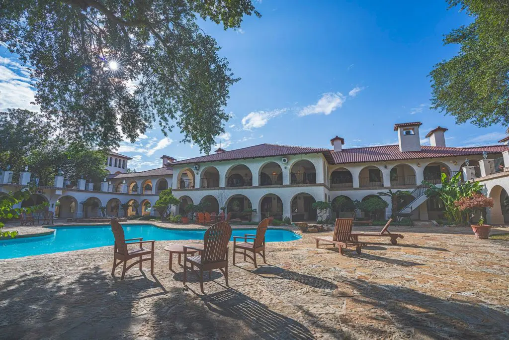 The 12,000 square feet of outdoor entertaining area at Crawford Ranch.