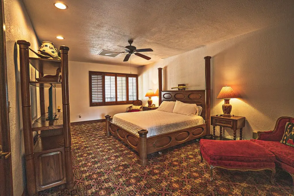 One of two guest bedrooms in the main house at Crawford Ranch.