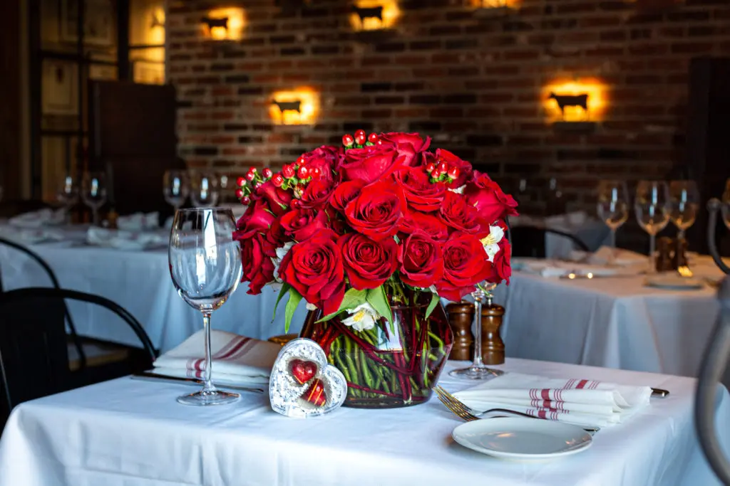 Beautiful roses are available for order for your table at Berg Hospitality Group restaurants for Valentine's Day. (Photo by Jenn Duncan)