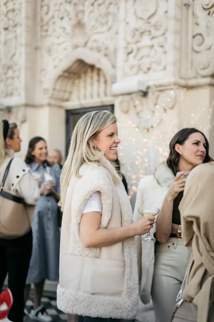Casamia founders Marisa Renfro and Caroline Stinson mingling in Highland Park Village. (Photo by Rebecca Patton of Beckley)